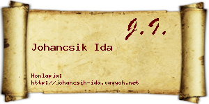 Johancsik Ida névjegykártya